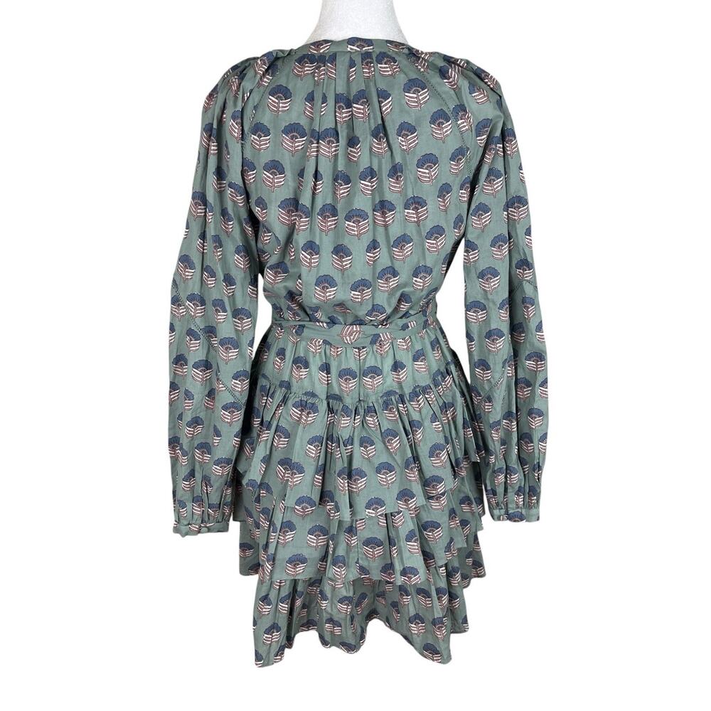 Marea Grace Ruffle Dress Jade Cotton Cottage Bohemian Prairie Size XS NWT - Picture 5 of 10